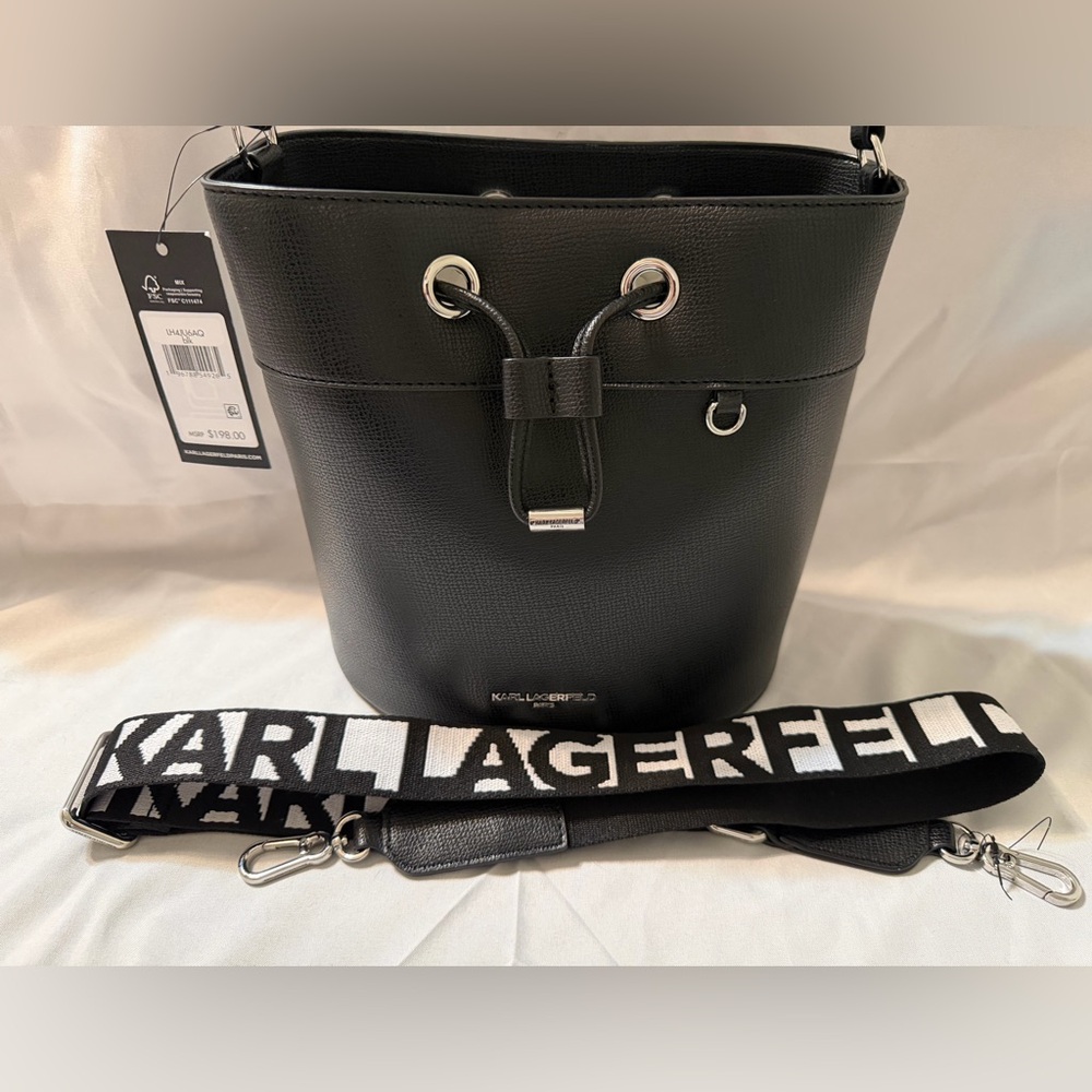 Karl Lagerfeld Black Bucket Bag